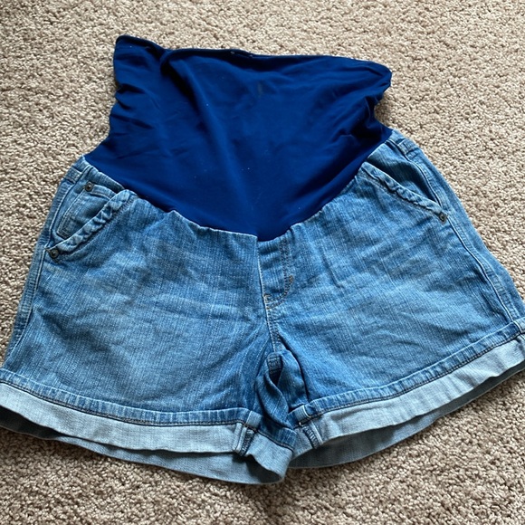 Bundle (3) Maternity Denim Shorts Sz Medium Medium Wash - Picture 5 of 12